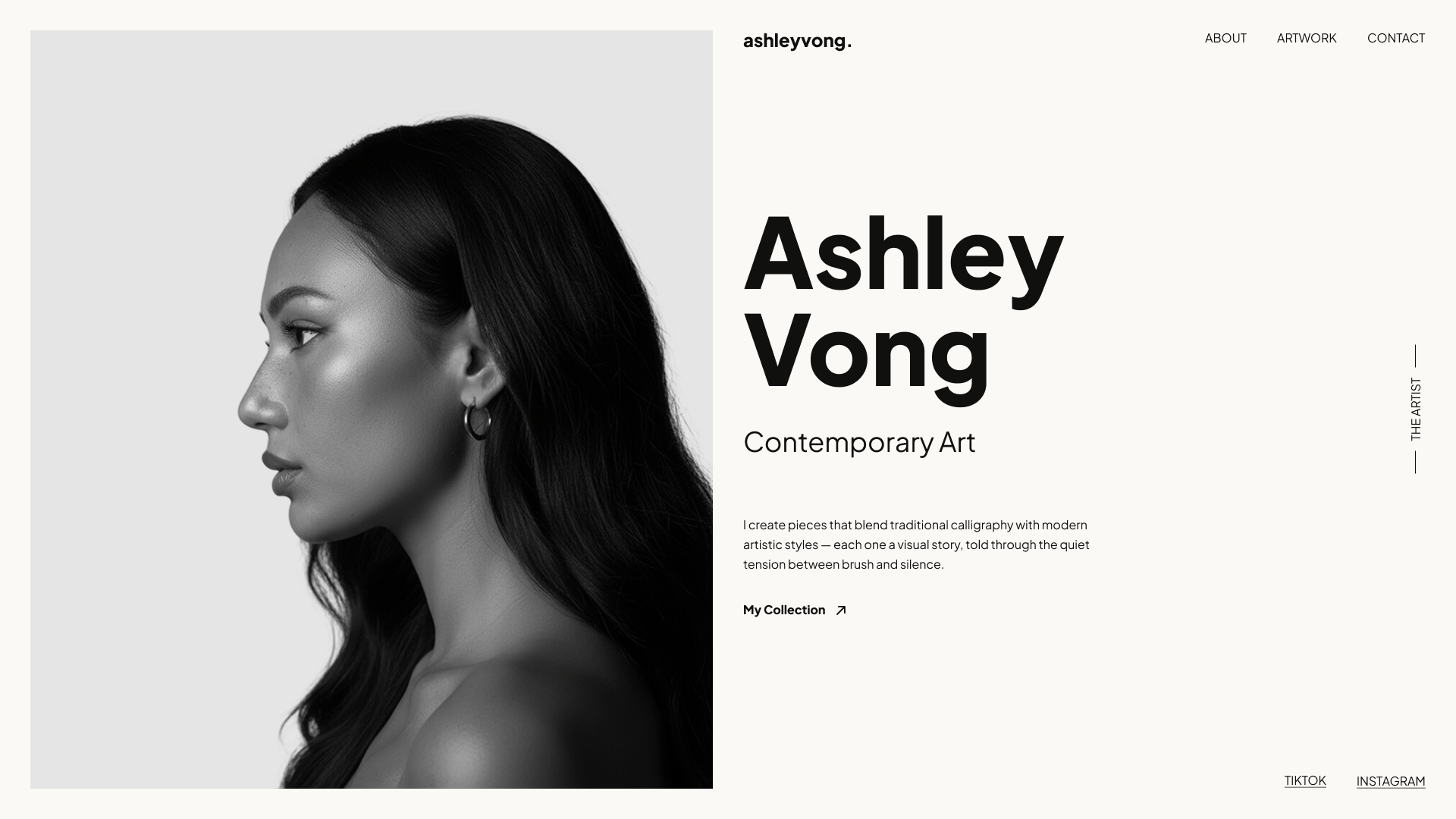 Bild der Websiete von Ashley Vong